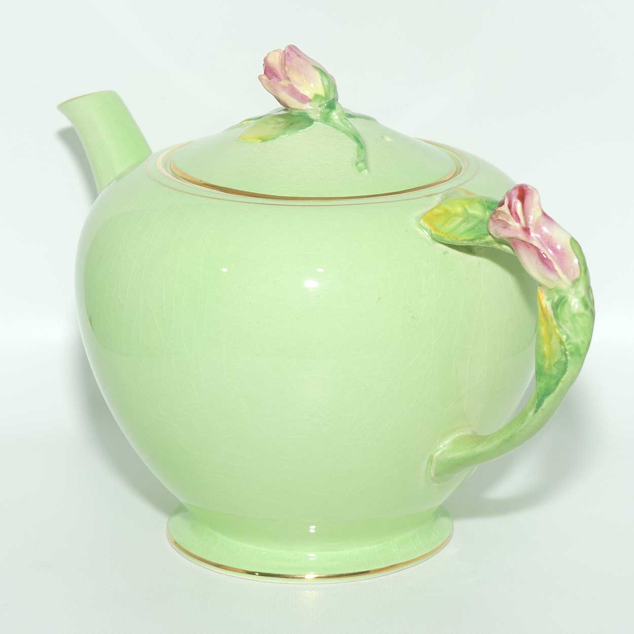 Royal Winton Rosebud teapot | Full size | Green Body