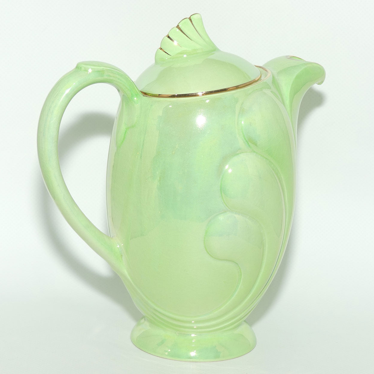Maling Green Lustre glaze Shell design coffee pot