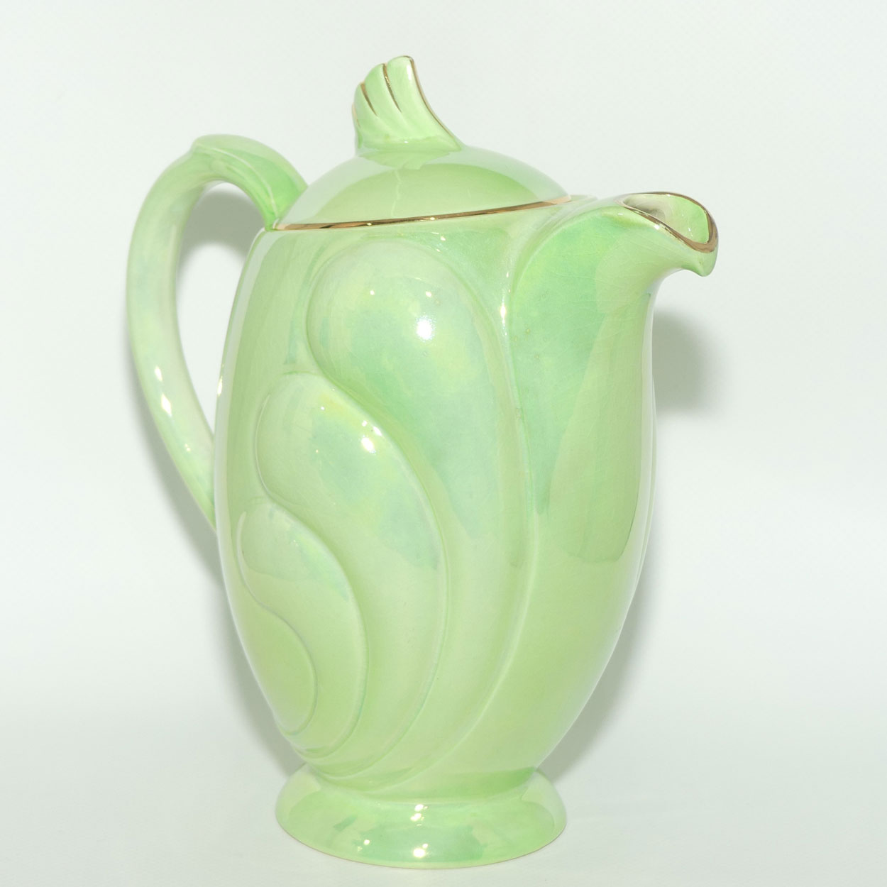Maling Green Lustre glaze Shell design coffee pot