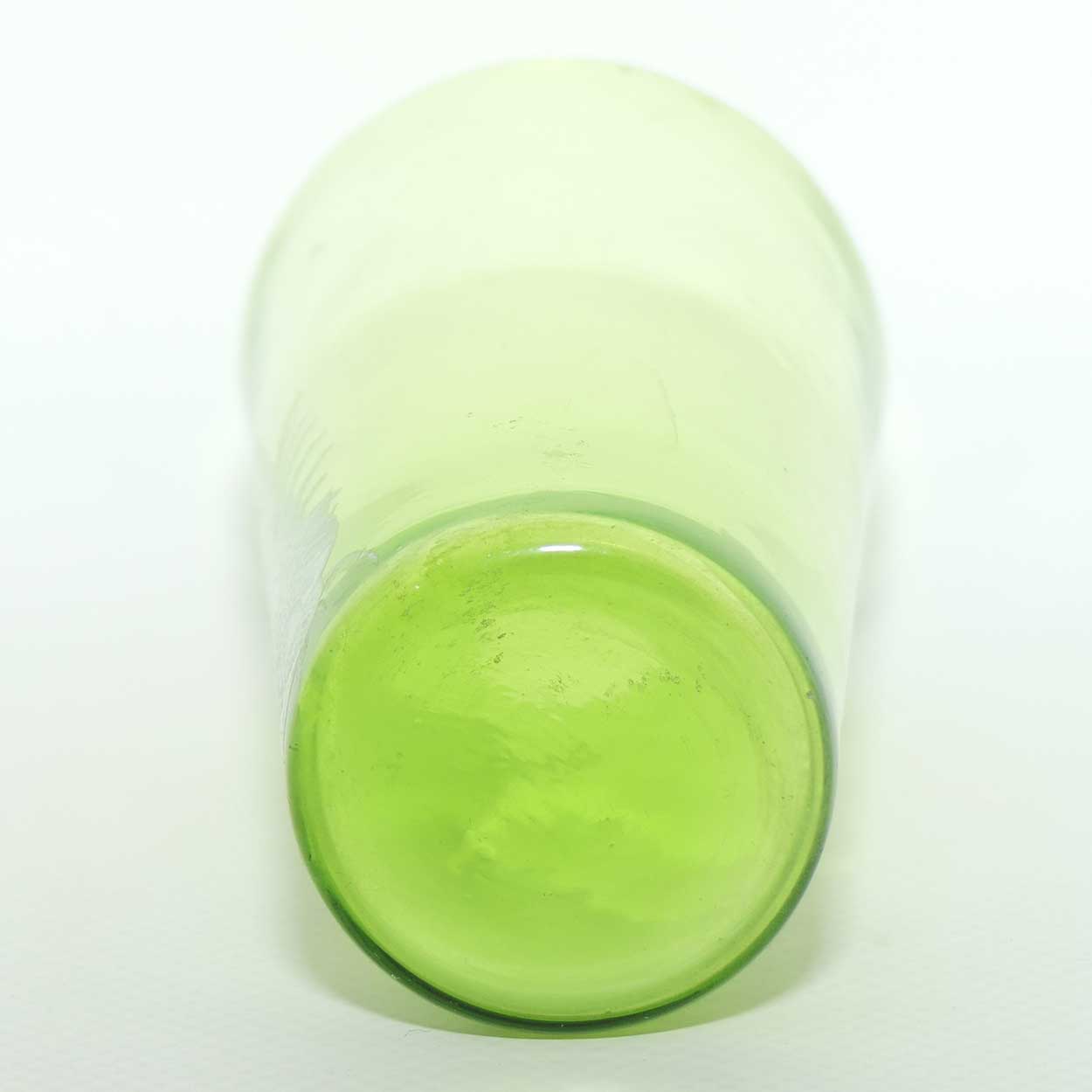 Mary Gregory on Green glass tumbler | Boy with Flower