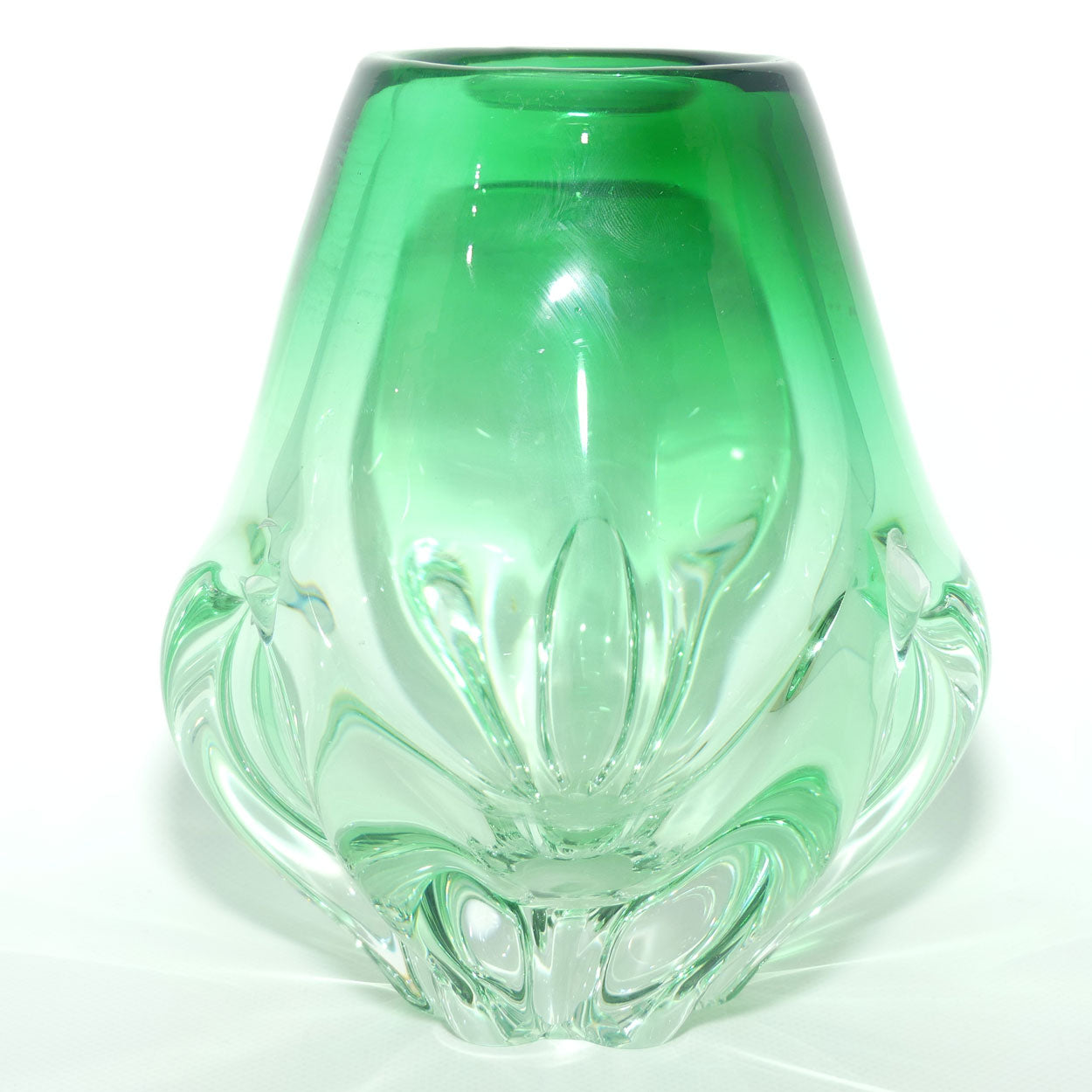 Heavy form Sea Green Art Glass vase | possible Murano