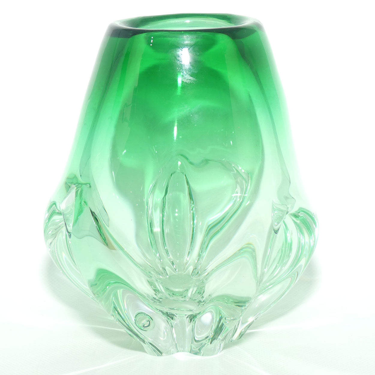 Heavy form Sea Green Art Glass vase | possible Murano