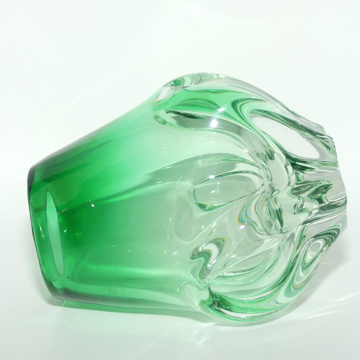 Heavy form Sea Green Art Glass vase | possible Murano