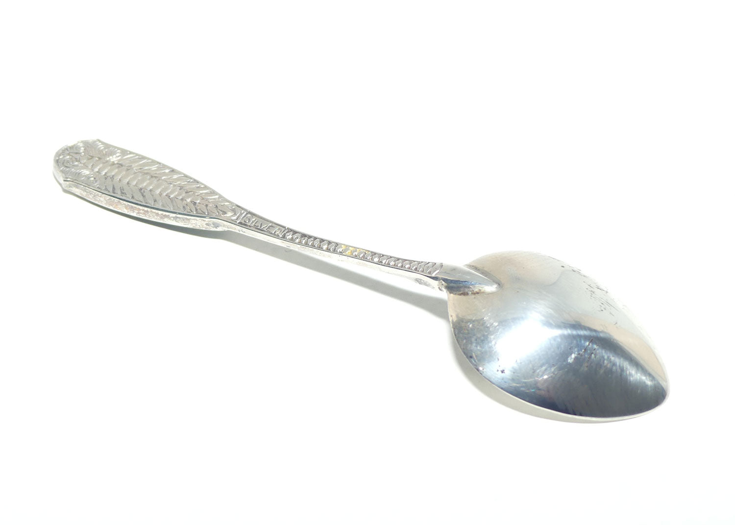 New Zealand Sterling Silver souvenir teaspoon | NZ Greenstone set handle