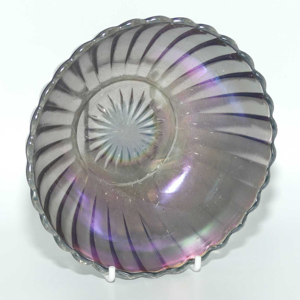 Light Grey or Gunmetal Carnival Glass small bowl