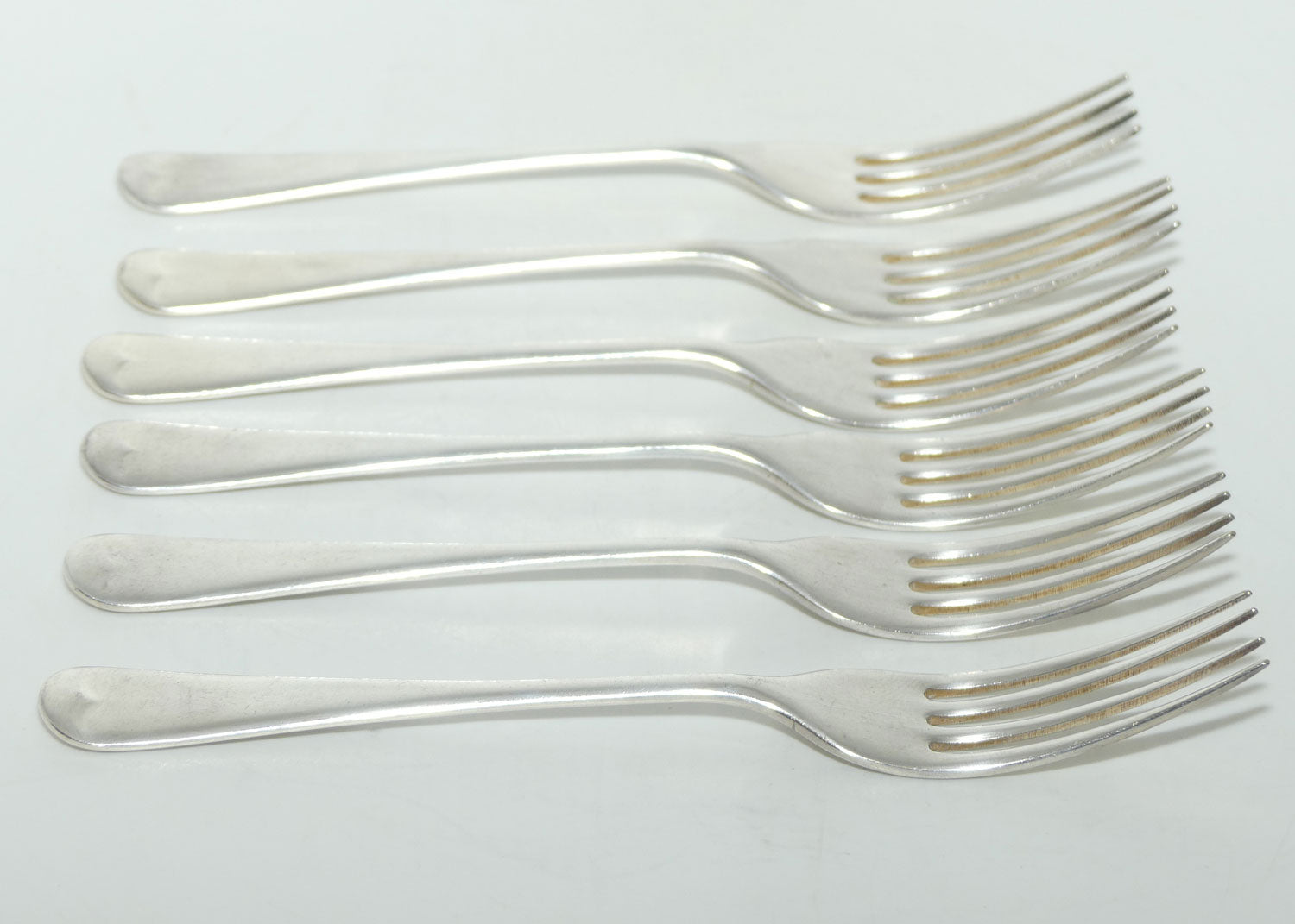 Set of 6 Grosvenor Plate | Silver Plated Old English Pattern salad Forks | 19cm