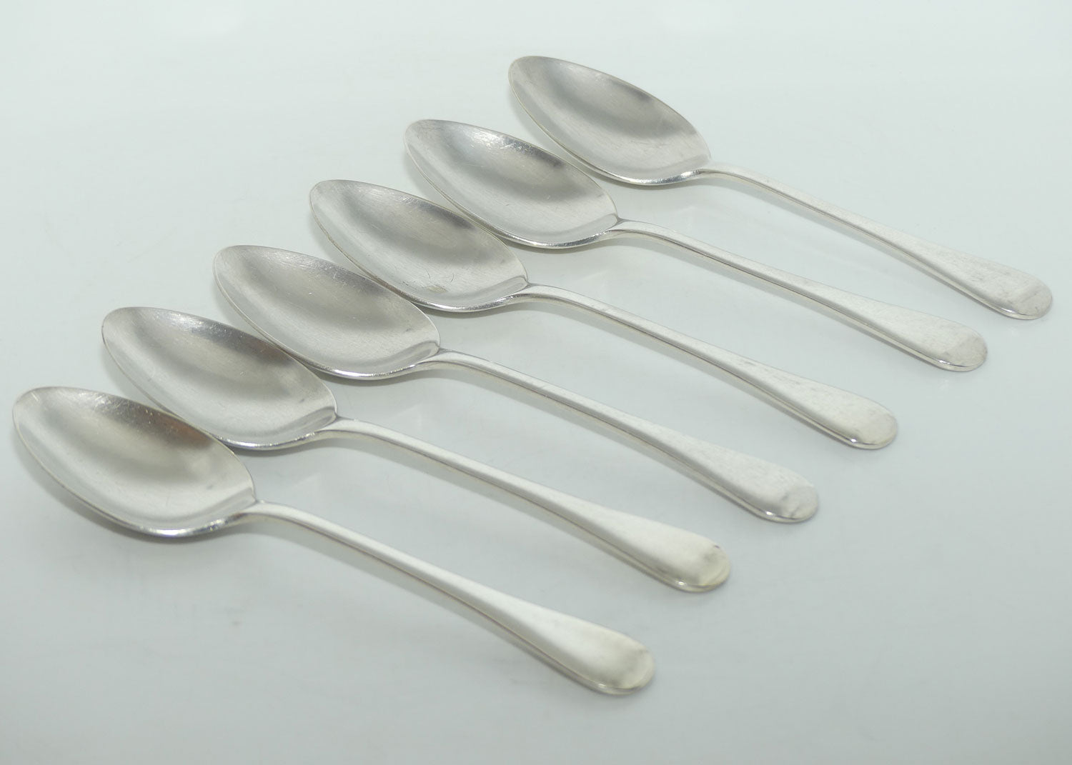 Set of 6 Grosvenor Plate | Silver Plated Old English Pattern desert spoons | 17.5cm