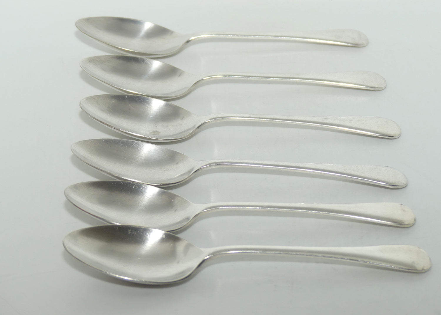 Set of 6 Grosvenor Plate | Silver Plated Old English Pattern desert spoons | 17.5cm
