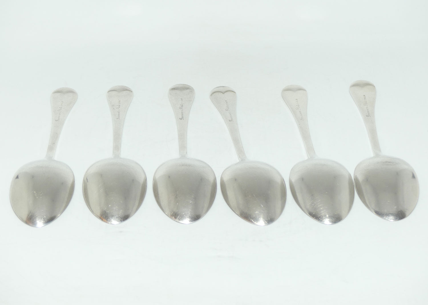 Set of 6 Grosvenor Plate | Silver Plated Old English Pattern desert spoons | 17.5cm