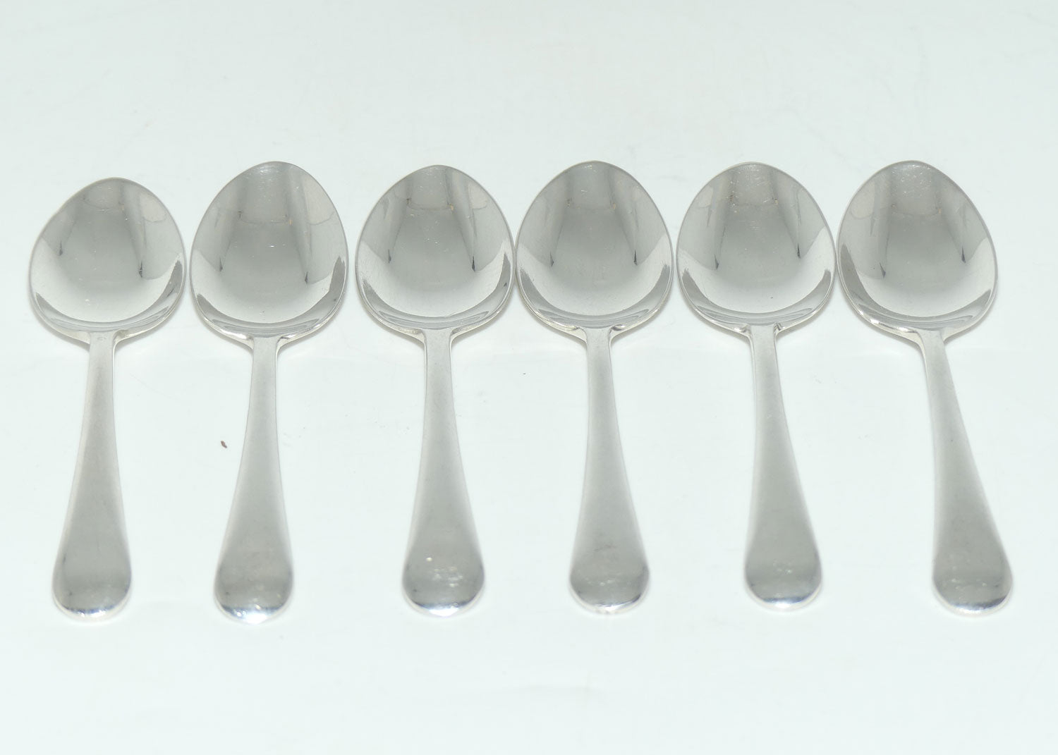 Set of 6 Grosvenor Plate | Silver Plated Old English Pattern tea spoons | 13.2cm
