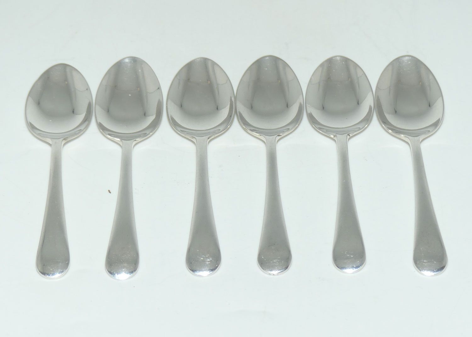 Set of 6 Grosvenor Plate | Silver Plated Old English Pattern tea spoons | 13.2cm