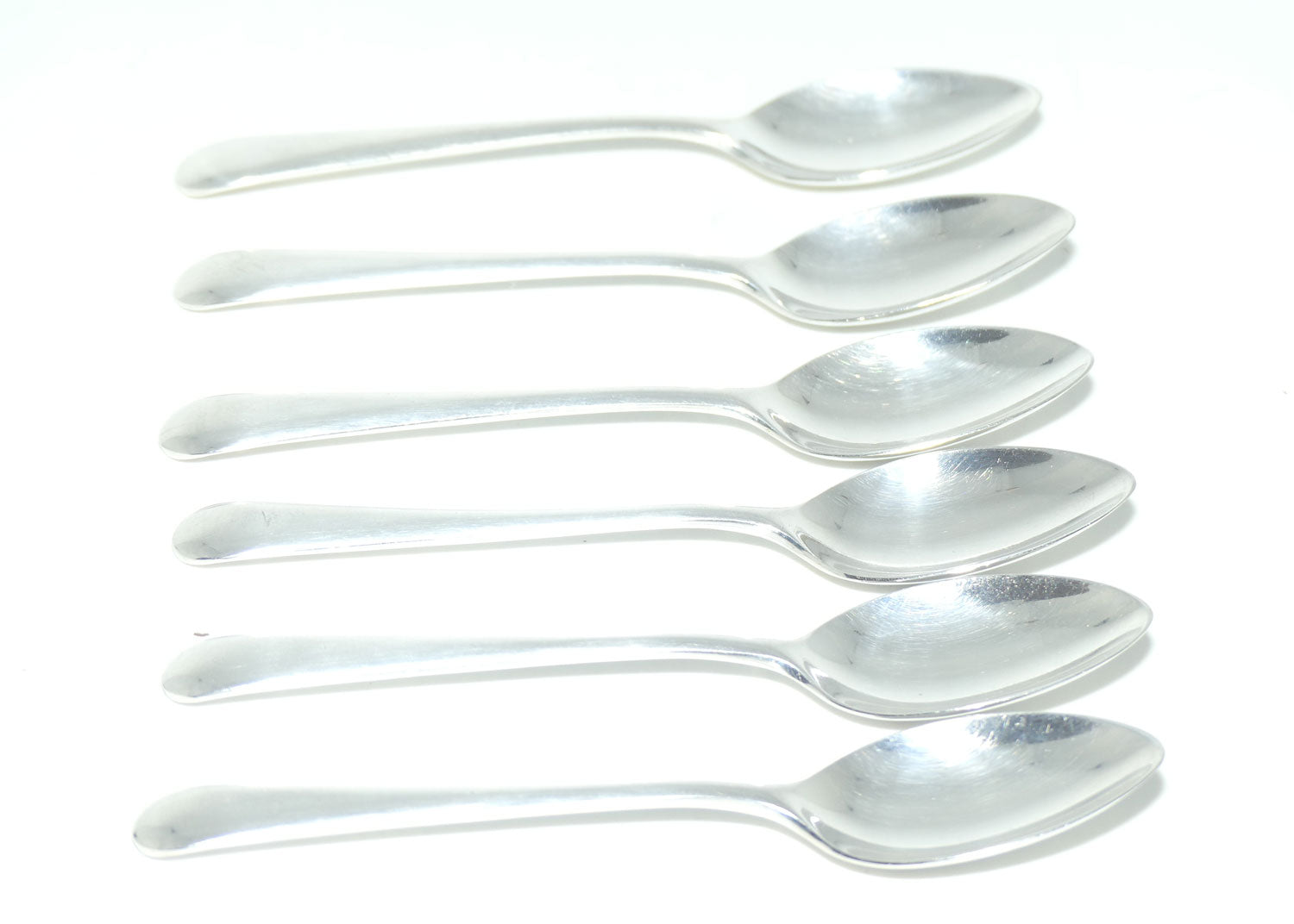 Set of 6 Grosvenor Plate | Silver Plated Old English Pattern tea spoons | 13.2cm