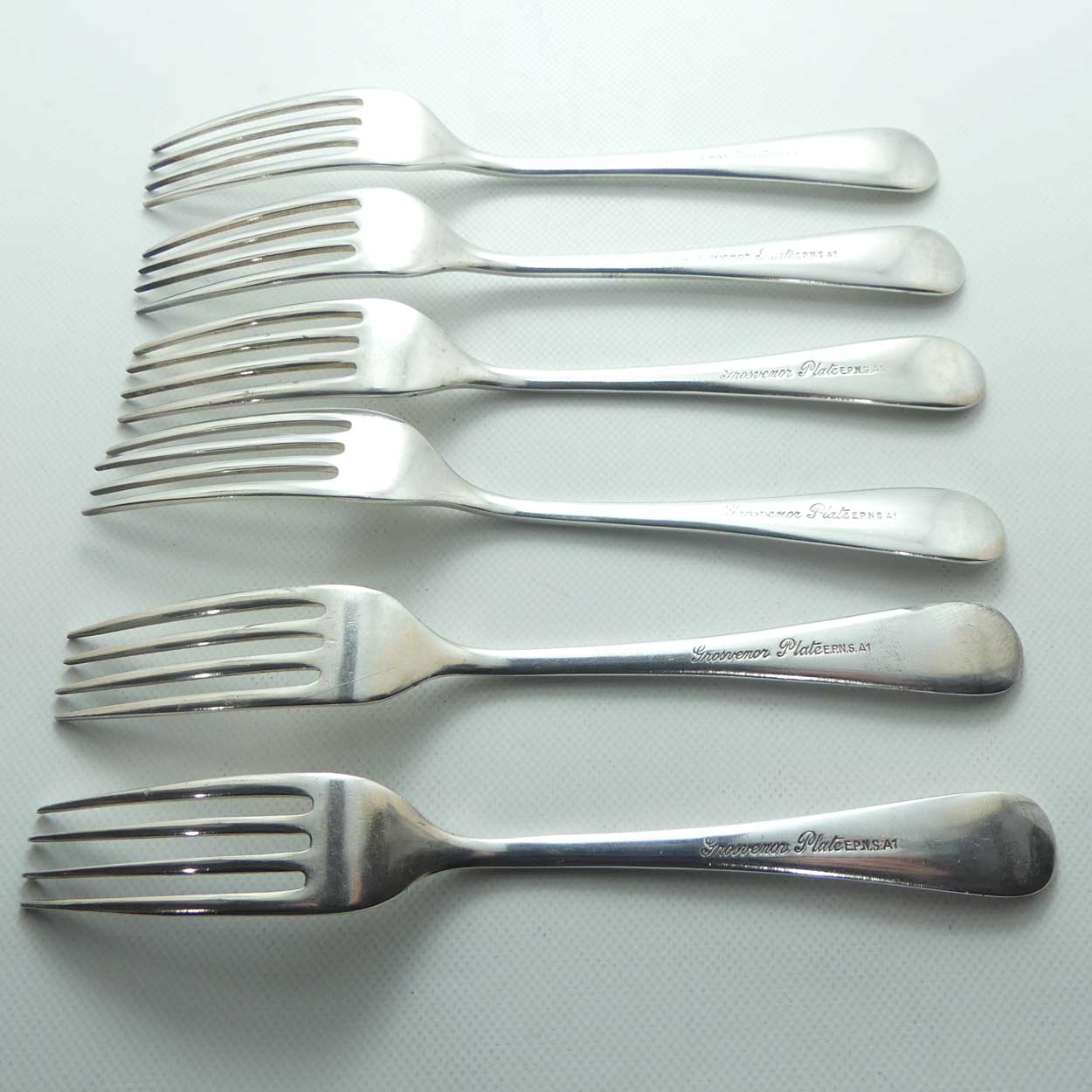 Set of 6 Grosvenor Plate salad forks EPNS A1 | 17cm