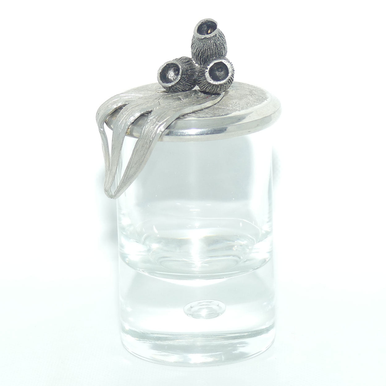 Australian Pewter Gumnuts and Gum Leaves pot