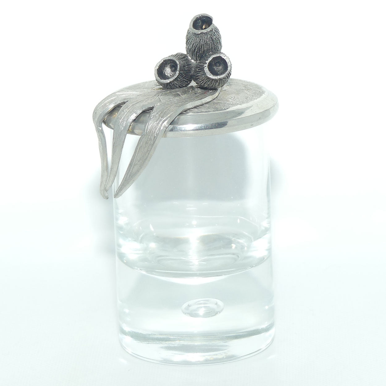 Australian Pewter Gumnuts and Gum Leaves pot