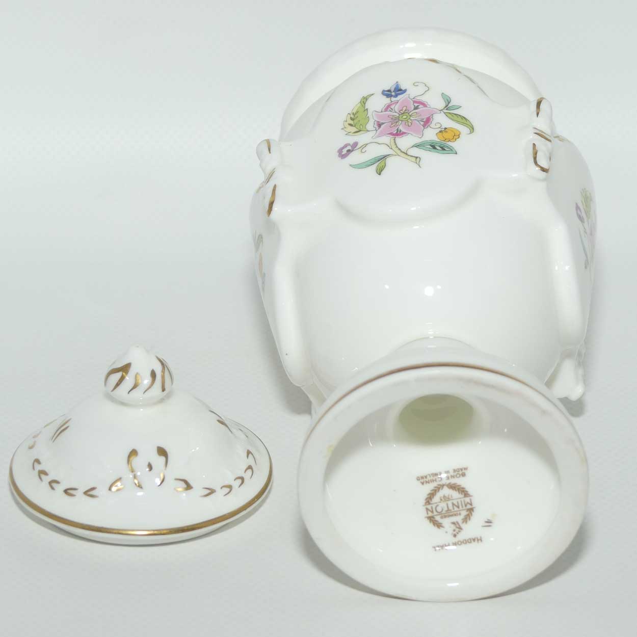 Minton Bone China Haddon Hall pattern Marlow shape lidded urn