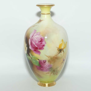 Royal Worcester hand painted Hadley Roses vase | 294A | Arthur Chidley