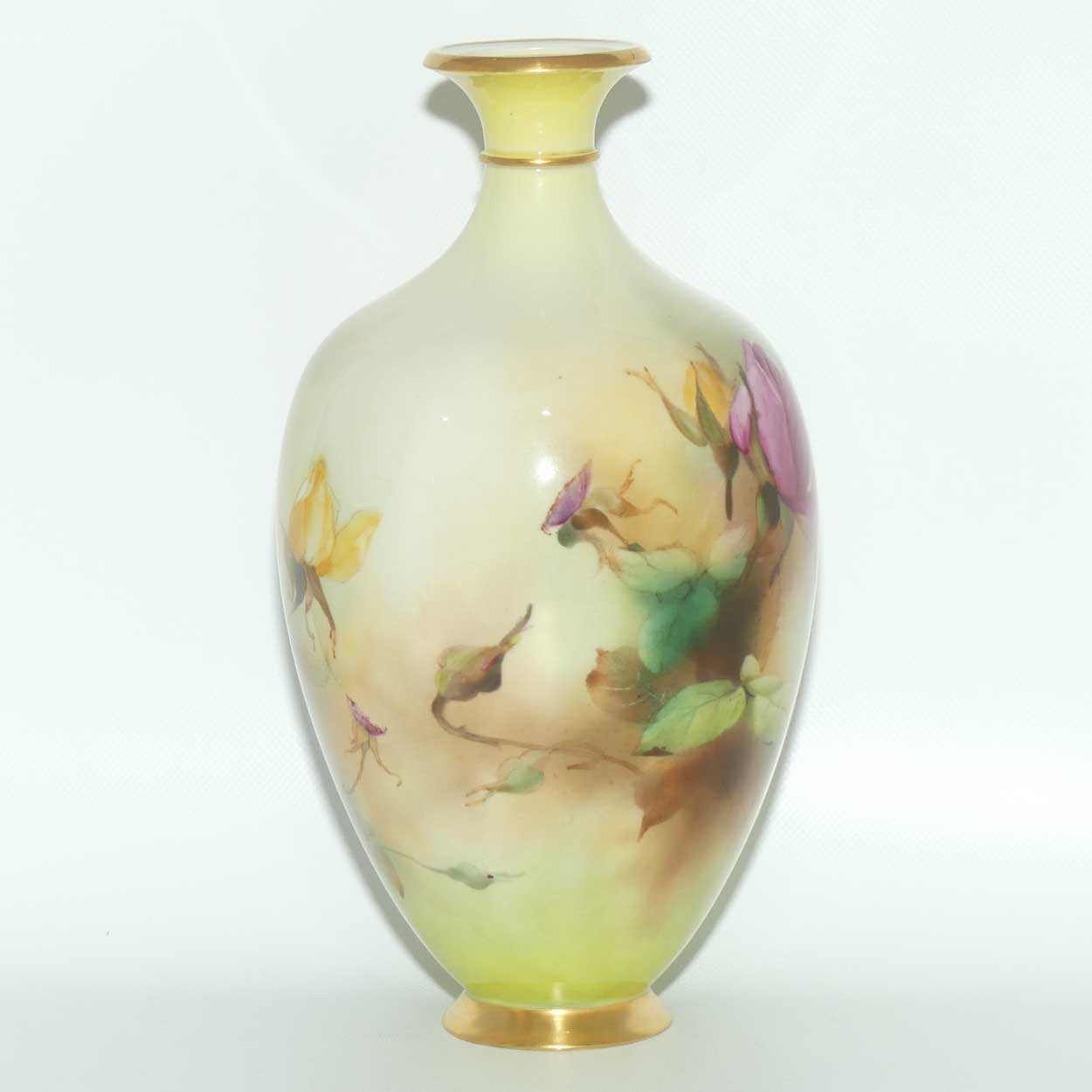 Royal Worcester hand painted Hadley Roses vase | 294A | Arthur Chidley