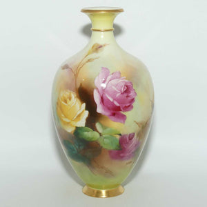 Royal Worcester hand painted Hadley Roses vase | 294A | Arthur Chidley