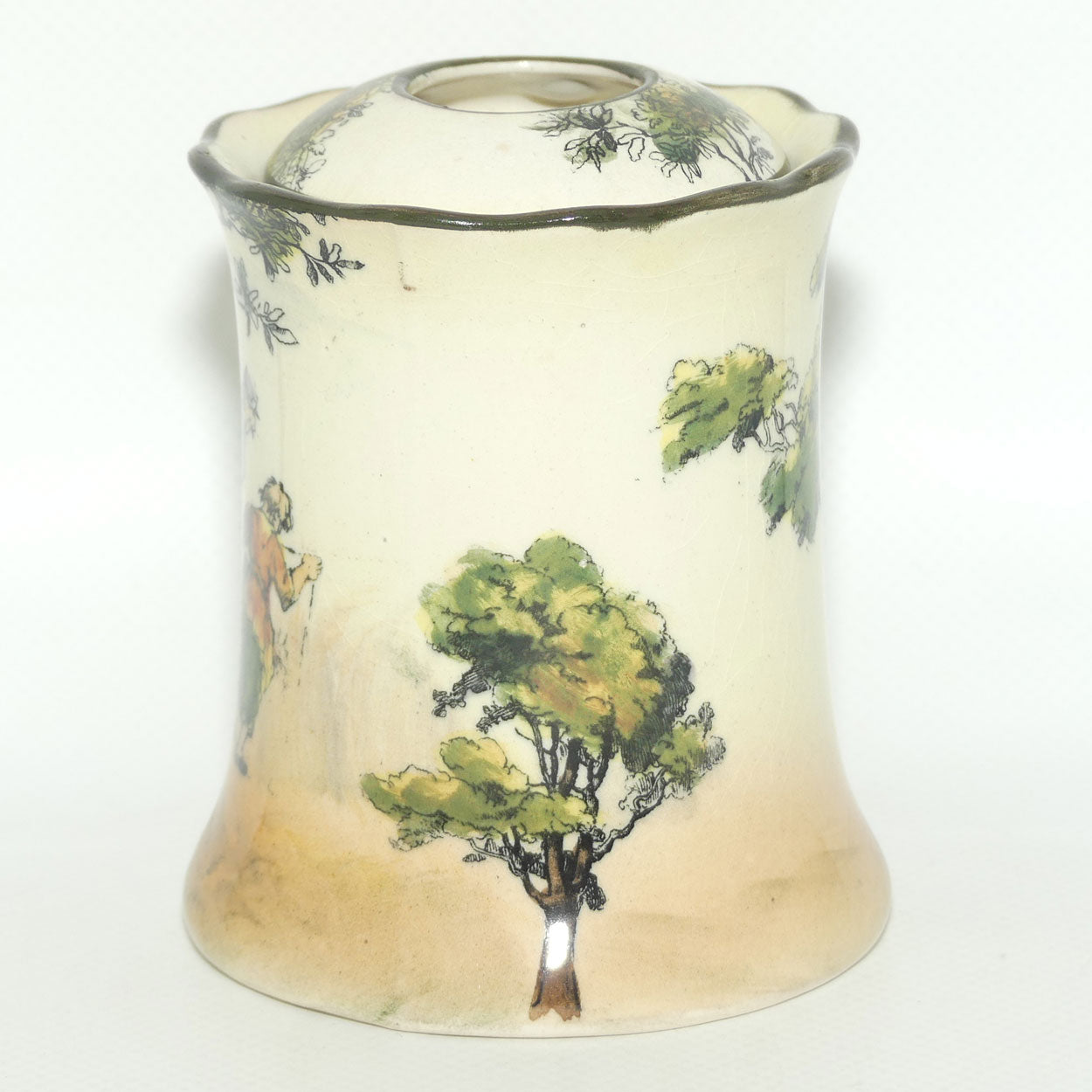 Royal Doulton Gleaners and Gypsies hair tidy pot