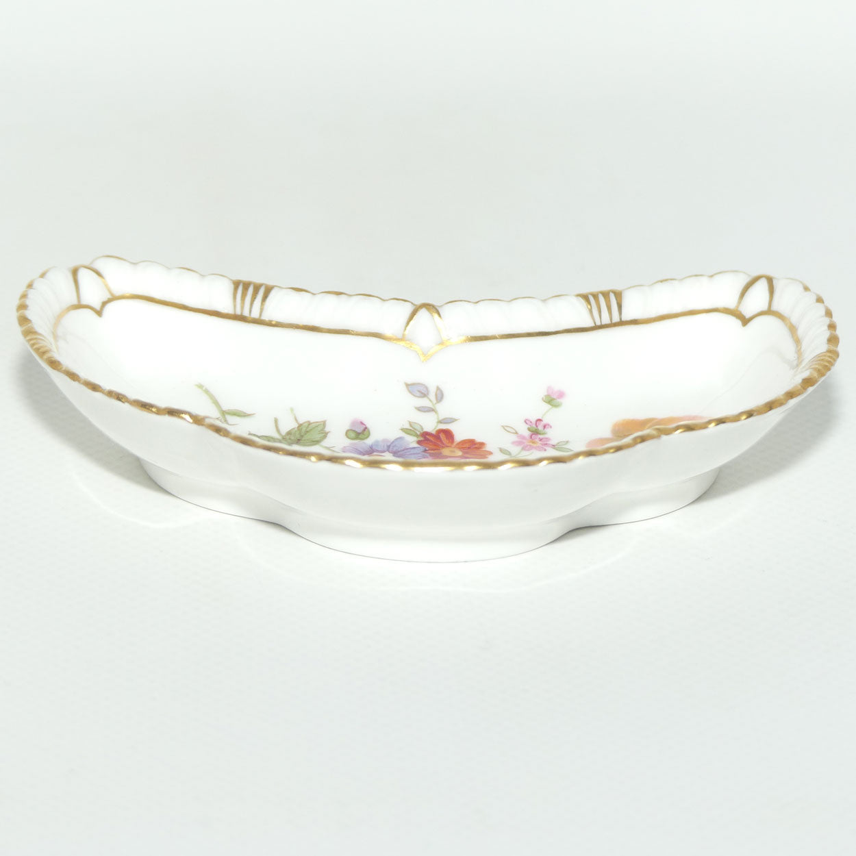 Royal Crown Derby Derby Posies crescent shape dish | figured edge