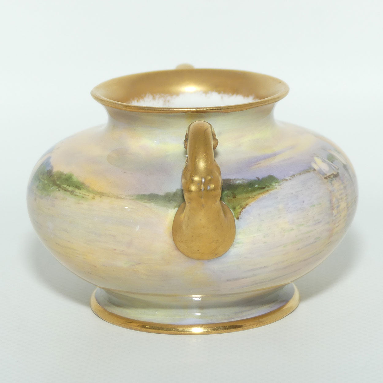 Royal Doulton hand painted and gilt Sailboats twin handled vase | H Allen