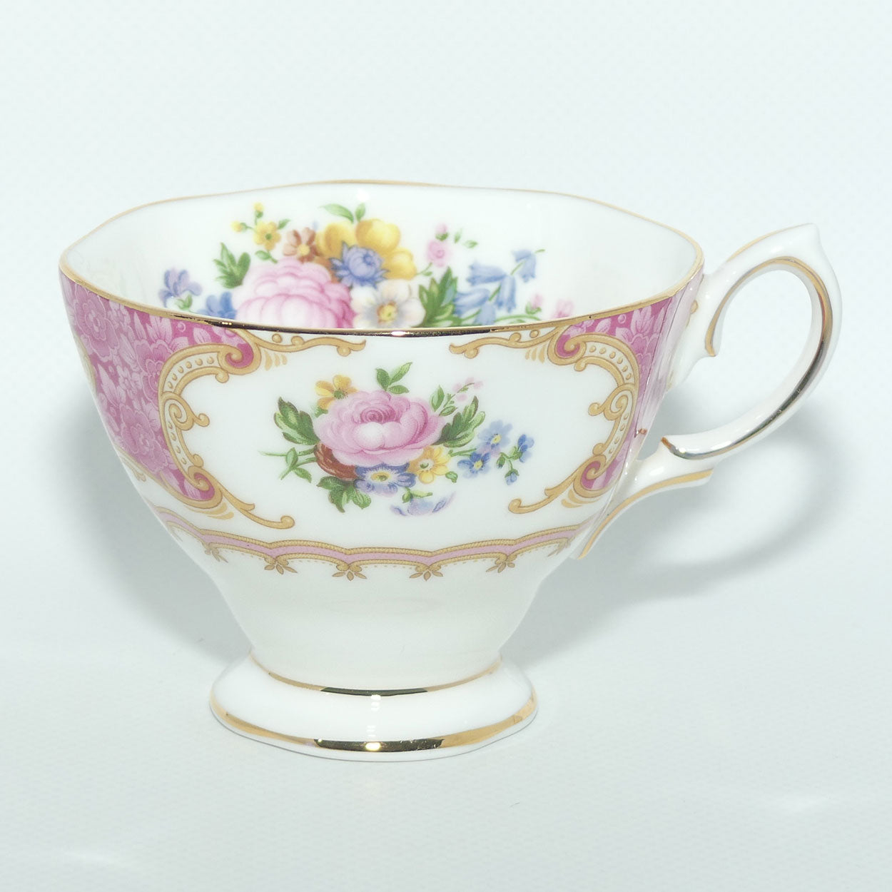 Royal Albert Bone China Lady Carlyle trio | Pink | Malvern | © 1944 Royal Albert Ltd