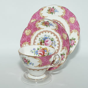 Royal Albert Bone China Lady Carlyle trio | Pink | Malvern | early stamp