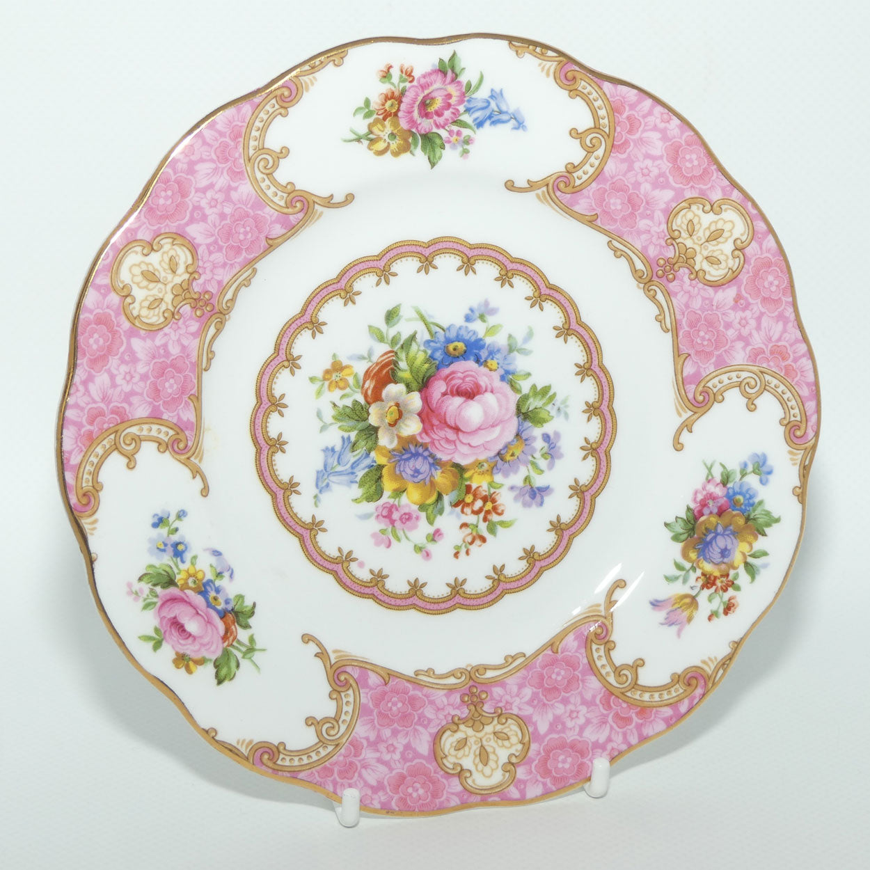 Royal Albert Bone China Lady Carlyle trio | Pink | Malvern | early stamp