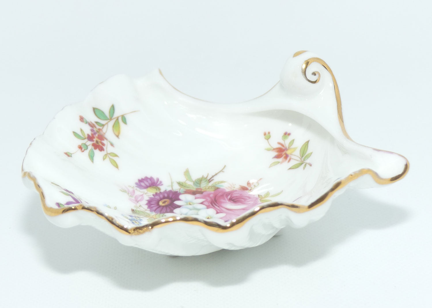 Hammersley Floral decor Shell shaped pin dish