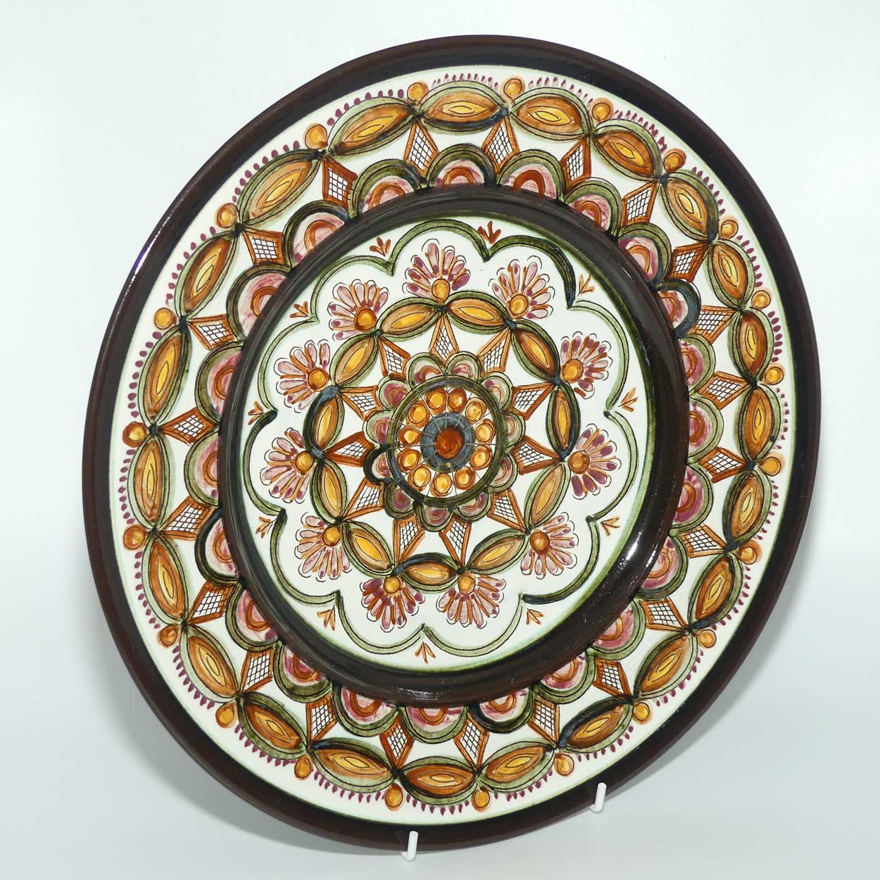 Gebruder Haas Handarbeit Liechtenstein mid century pottery plate | Aztec design