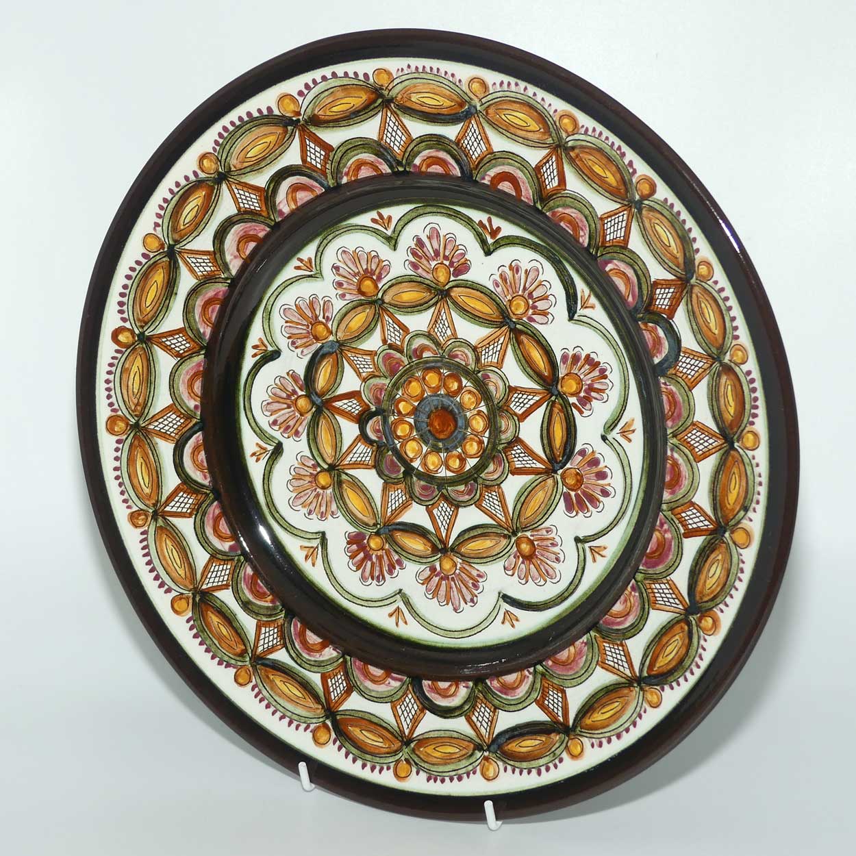 Gebruder Haas Handarbeit Liechtenstein mid century pottery plate | Aztec design