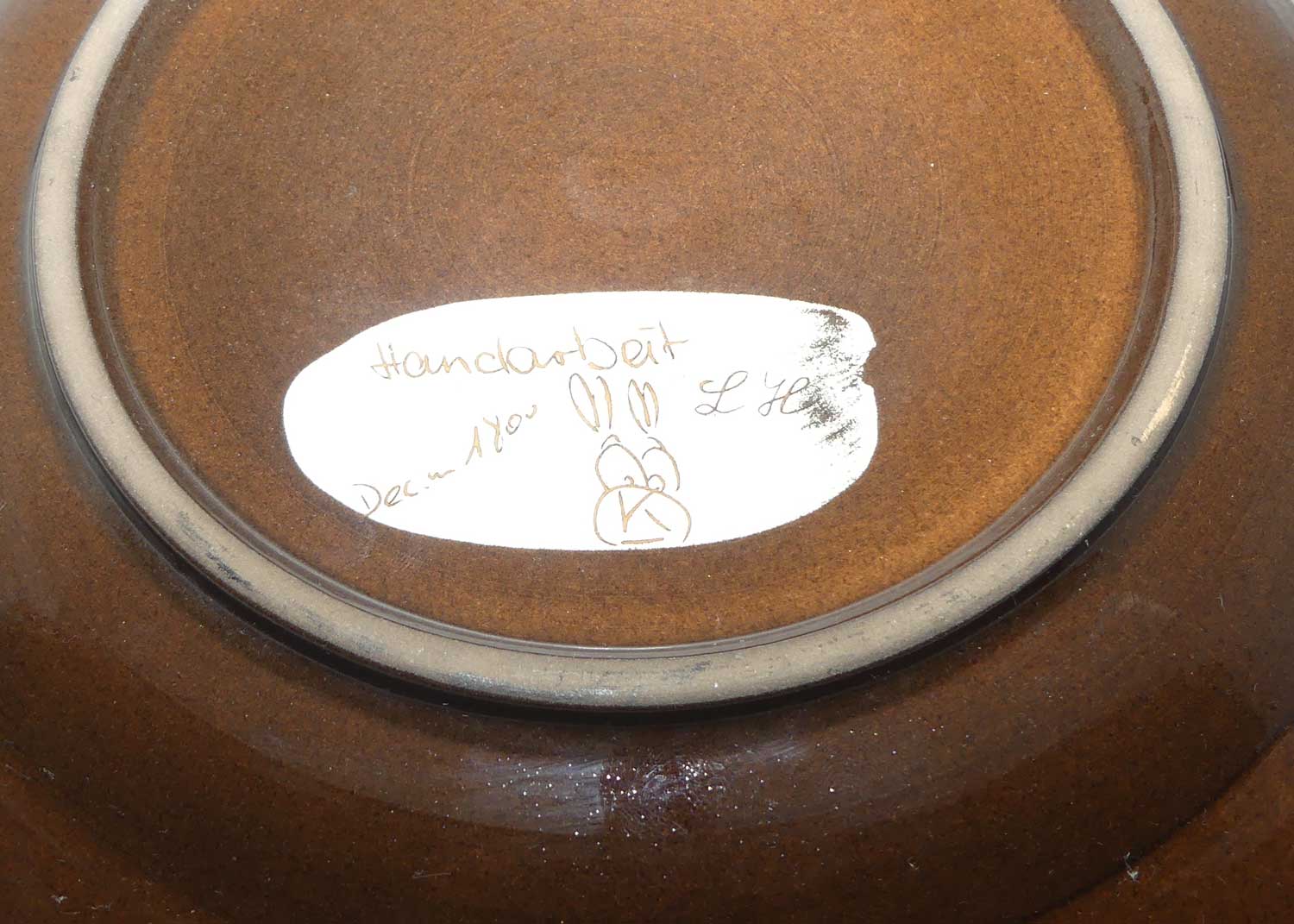 Gebruder Haas Handarbeit Liechtenstein mid century pottery plate | Aztec design