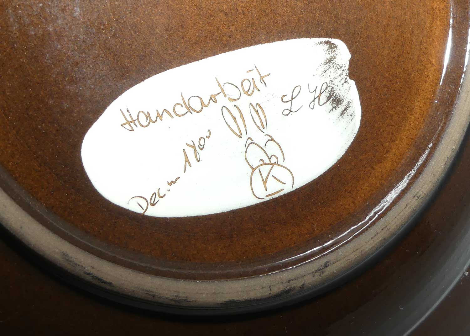 Gebruder Haas Handarbeit Liechtenstein mid century pottery plate | Aztec design