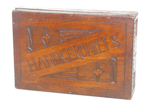 Depression era Handkerchiefs box | Chip Carved from Cigar Box