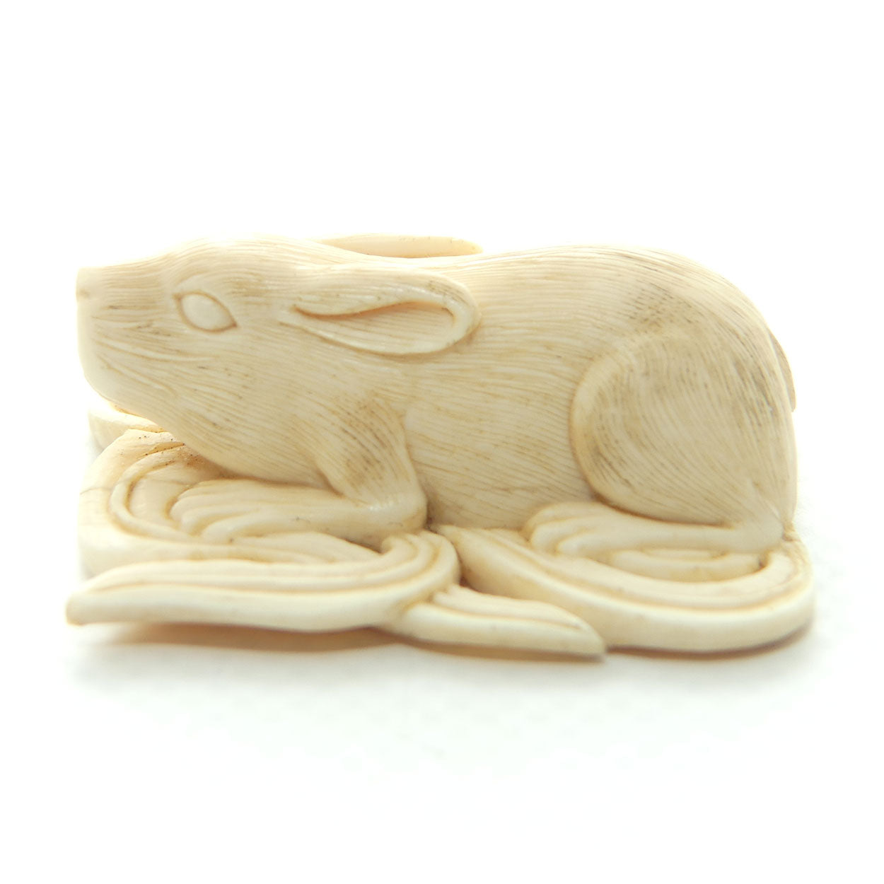 Japanese Carved Ivory miniature Okimono | Rabbit Resting