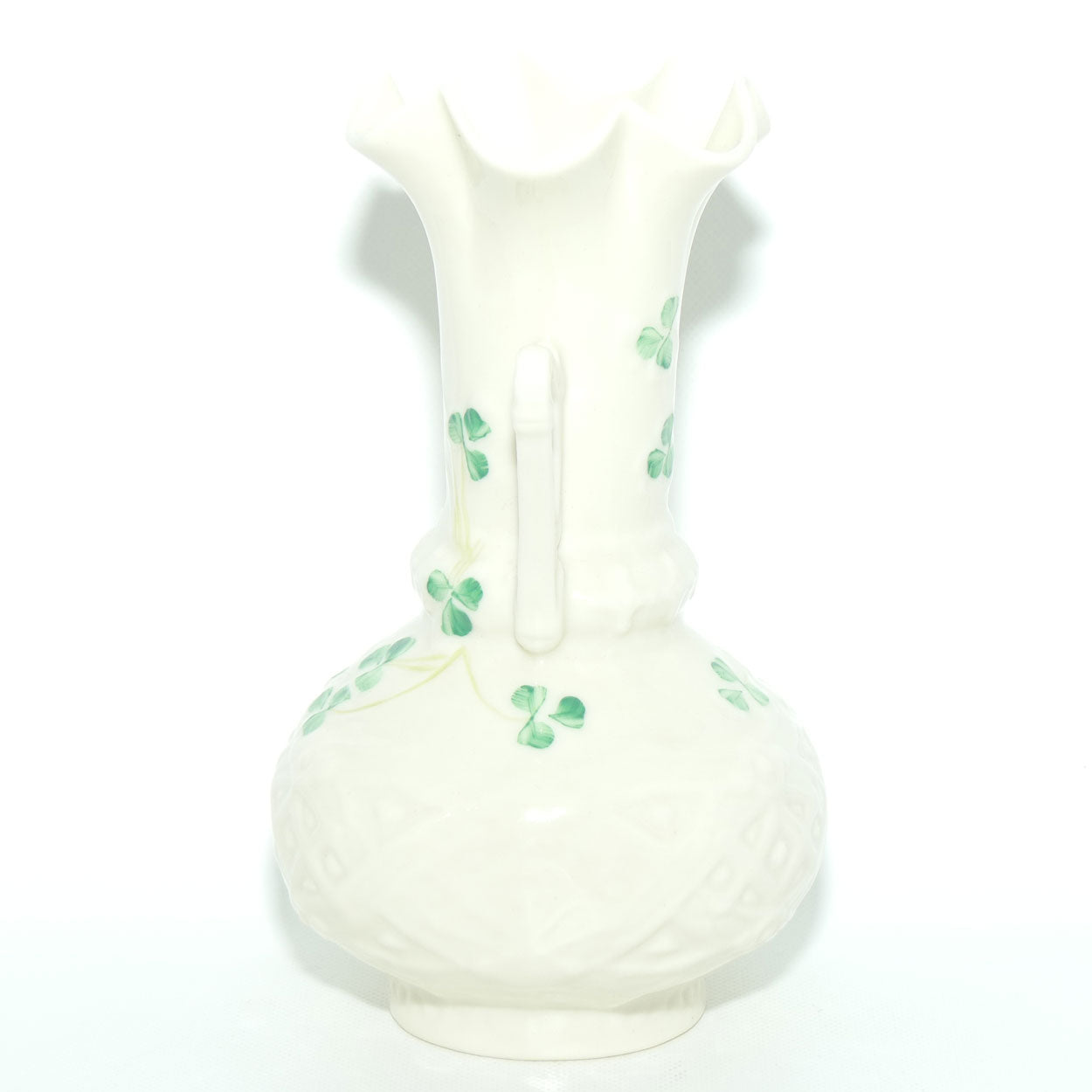 Belleek Harp Shamrock flaired vase | Gold Mark