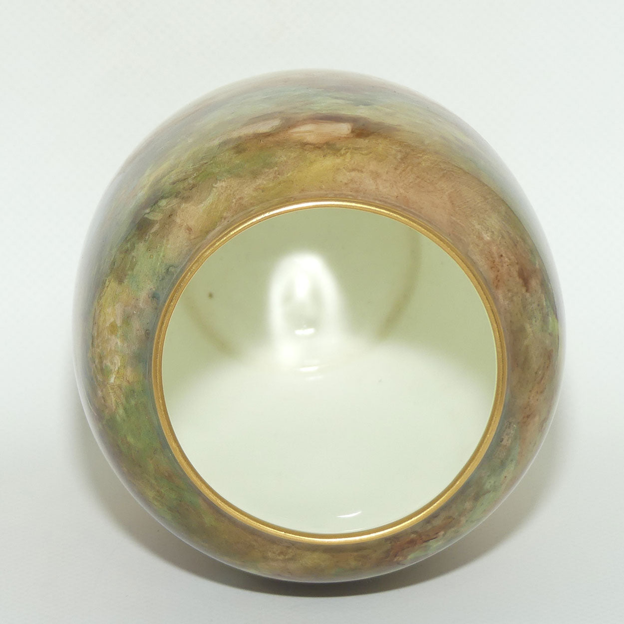 Royal Doulton hand painted and gilt fruit bulbous vase (Harper)