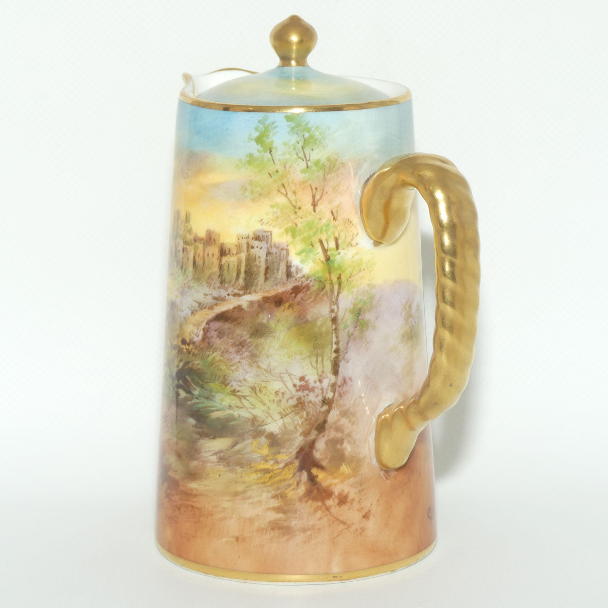 Royal Doulton hand painted Dover Castle water pot by Charles Hart