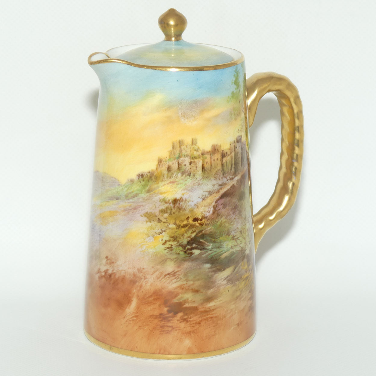 Royal Doulton hand painted Dover Castle water pot by Charles Hart