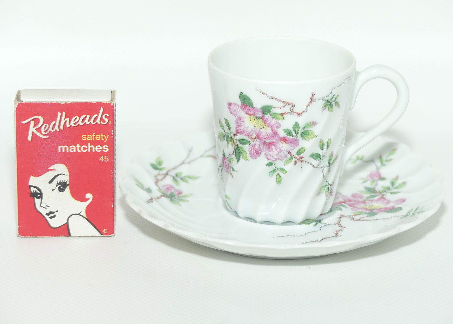 Haviland Limoges France hand decorated Floral pattern demi tasse cup and saucer