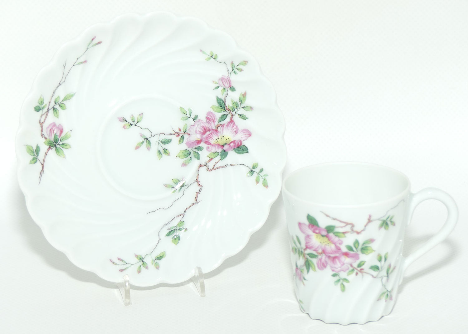 Haviland Limoges France hand decorated Floral pattern demi tasse cup and saucer
