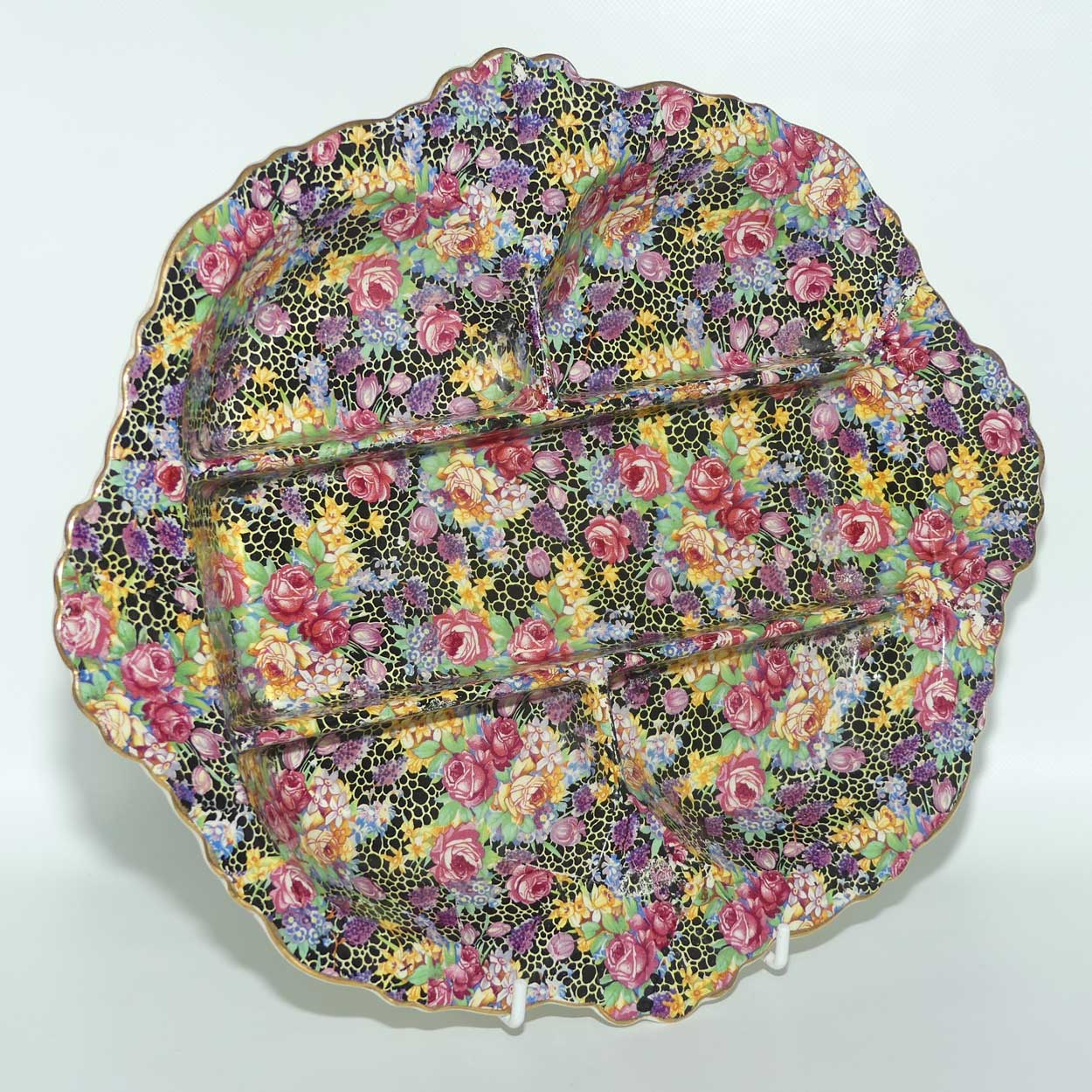 Royal Winton Hazel Chintz 5 section divided savoury tray