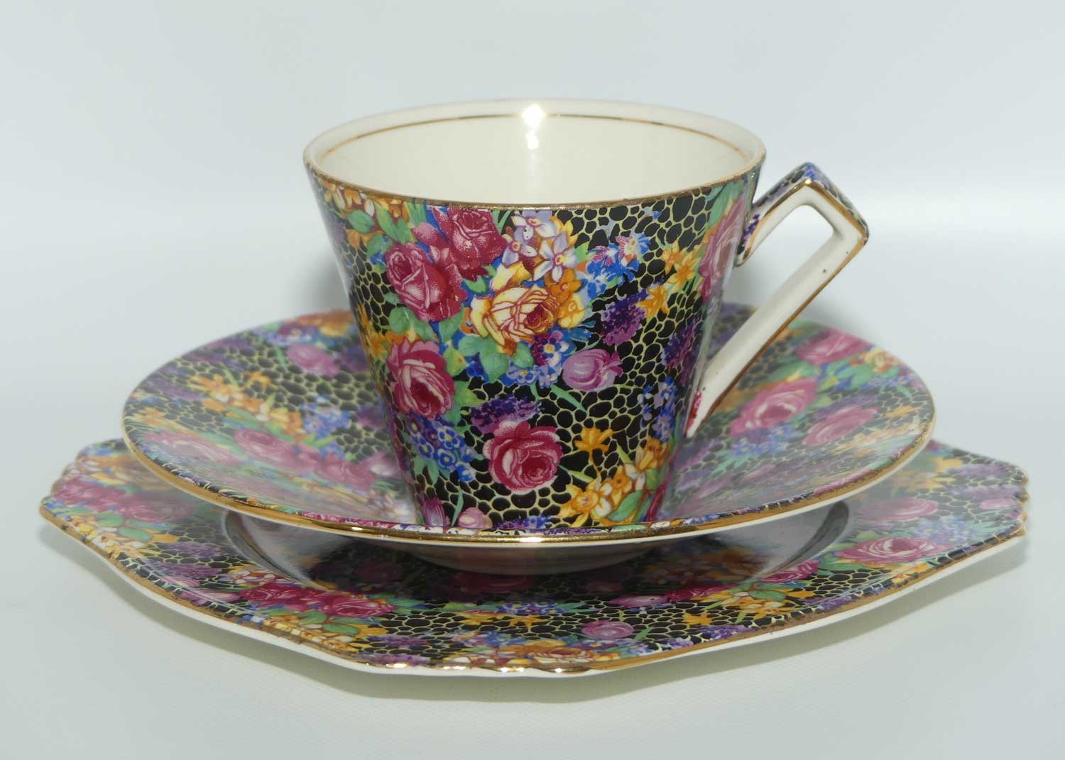 Royal Winton Chintz Hazel trio | Deco shape