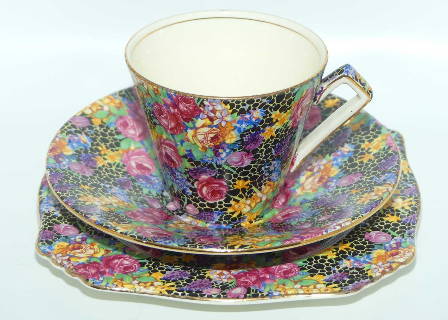 Royal Winton Chintz Hazel trio | Deco shape