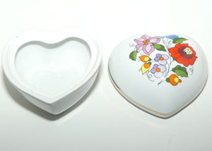 Mid Century Kalogsa Hungary heart shape trinket box | Floral Decor