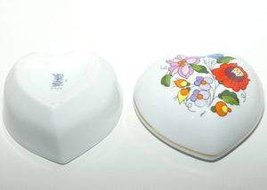 Mid Century Kalogsa Hungary heart shape trinket box | Floral Decor