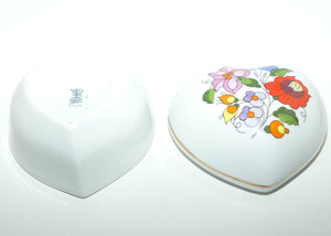 Mid Century Kalogsa Hungary heart shape trinket box | Floral Decor