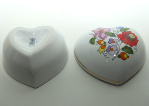 Mid Century Kalogsa Hungary heart shape trinket box | Floral Decor