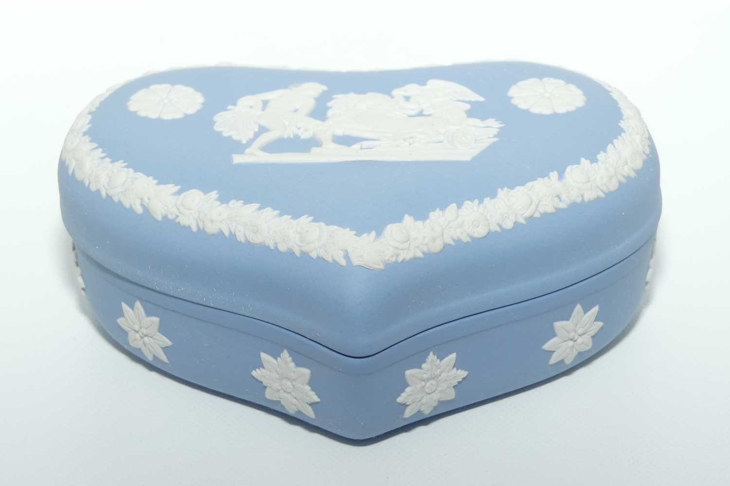Wedgwood Jasper | White on Pale Blue | Large Heart trinket | Aurora and Tithonos | #2